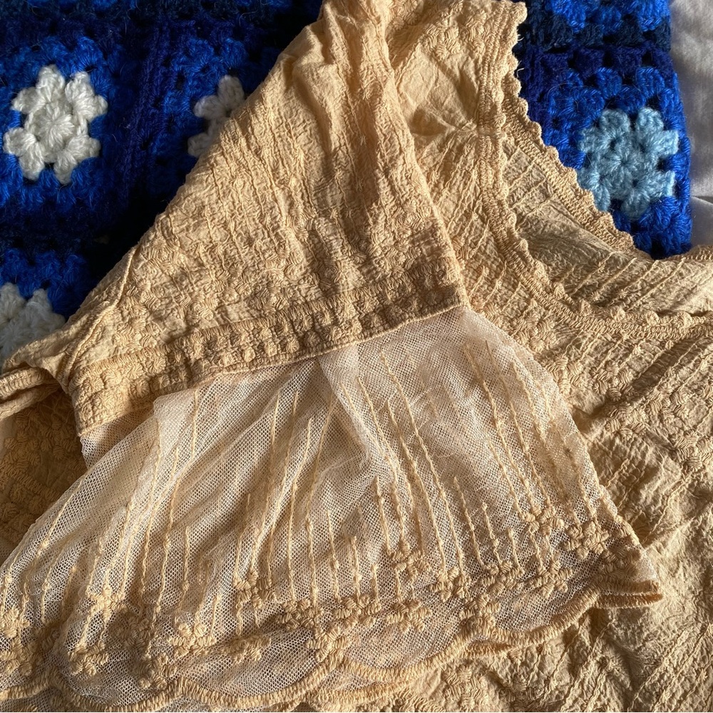 Beige Lace Embroidered Top